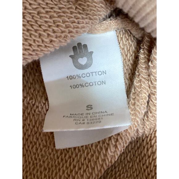 Spiritual Gangster Beige Tan Boat Neck Long Sleeve Sweatshirt Sweater Top Size S - Picture 5 of 5